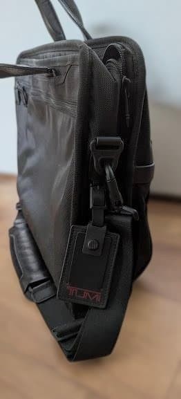 TUMI Black Briefcase Laptop Bag with Adjustable Strap Used