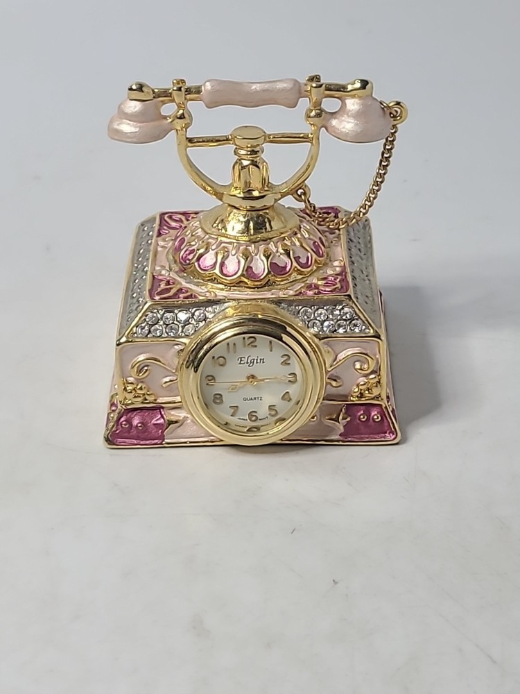 Elgin collectible mini clock Telephone