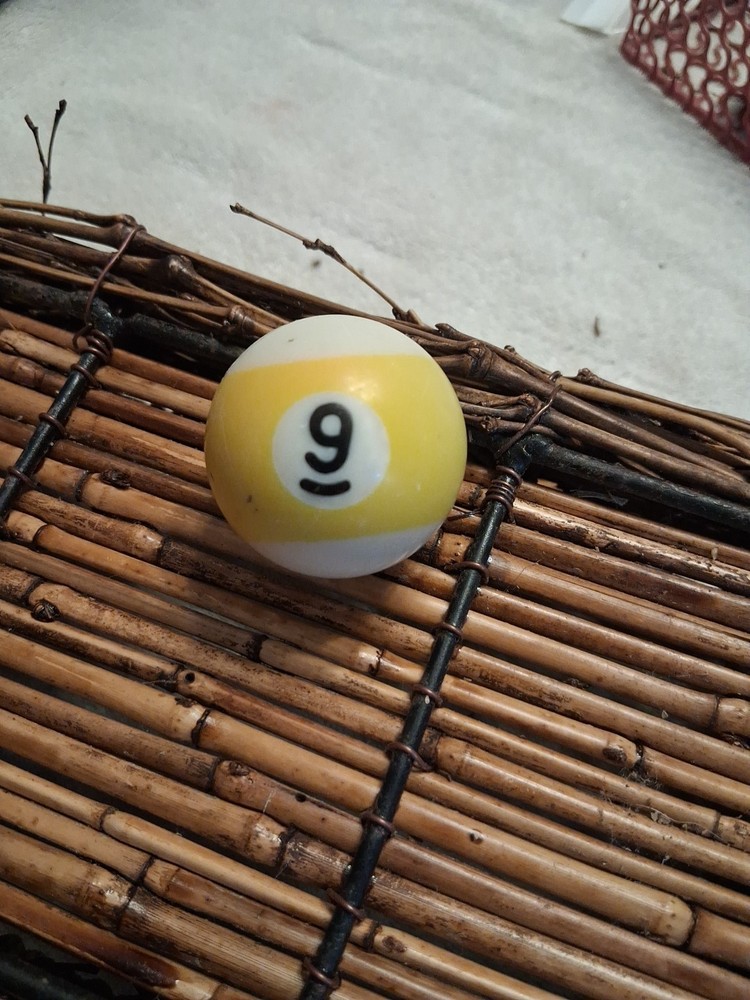 Replacement Mini Billiard Pool Ball - Yellow White Strip #9