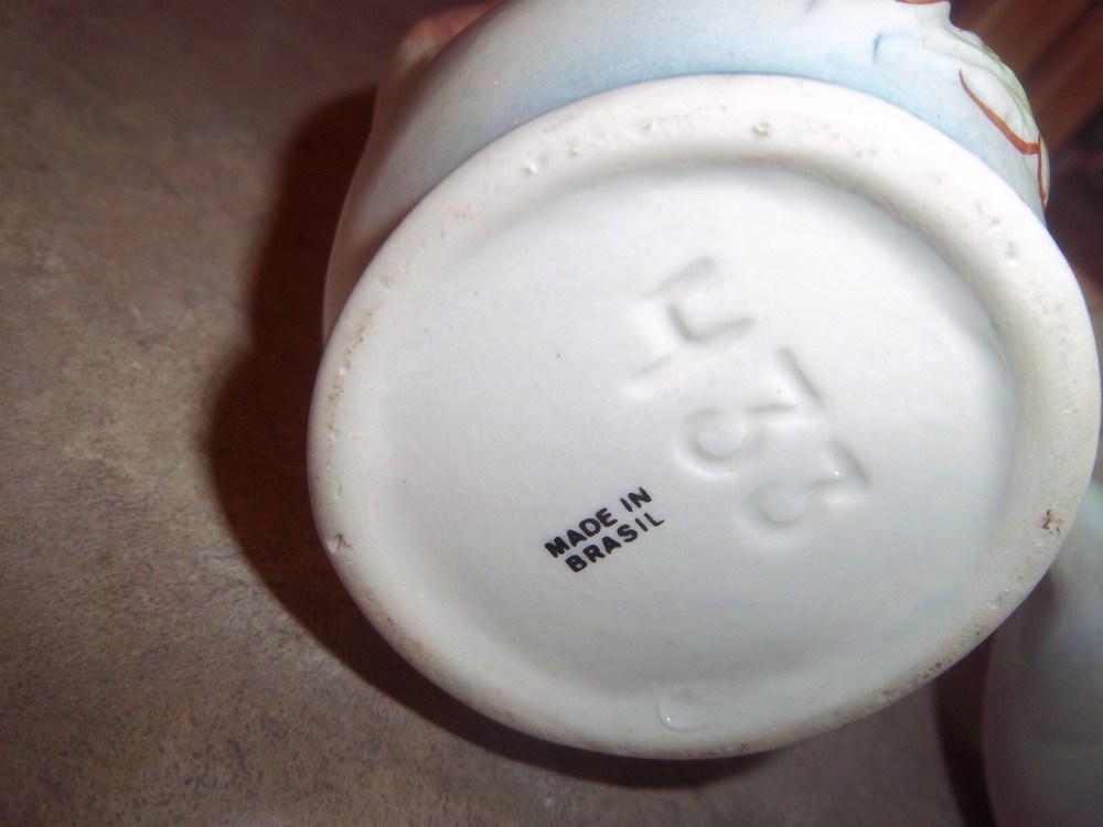 2 - Double Loop Decorative Vases Floral Ceramic - Lusterware