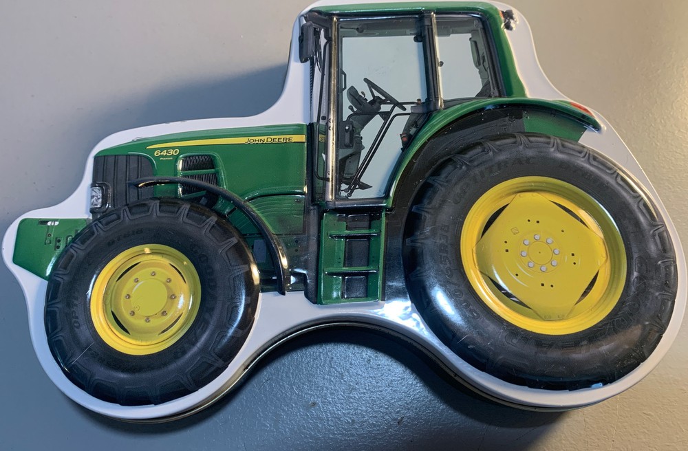 JOHN DEERE TRACTOR TIN BOX COLLECTIBLE 6430 WITH LID -E19