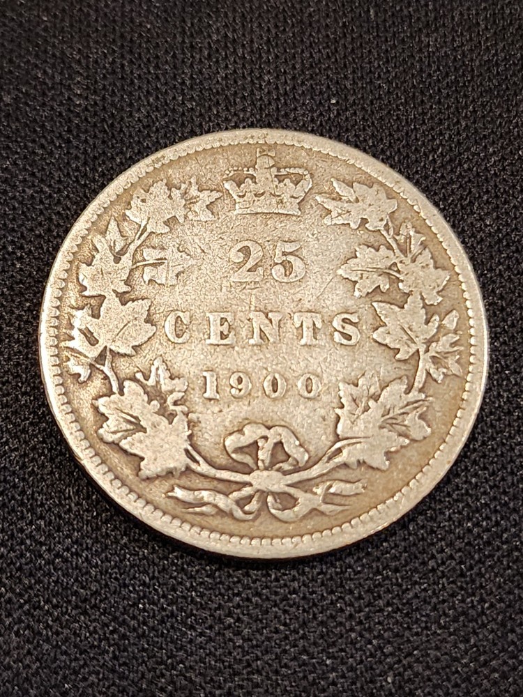 1900 Canada 25 Cents Silver Coin