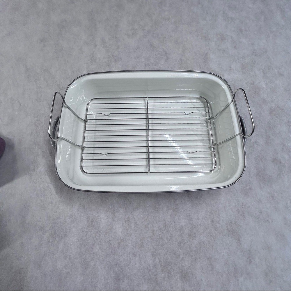 PIONEER White and Silver Bakeware Set Roaster