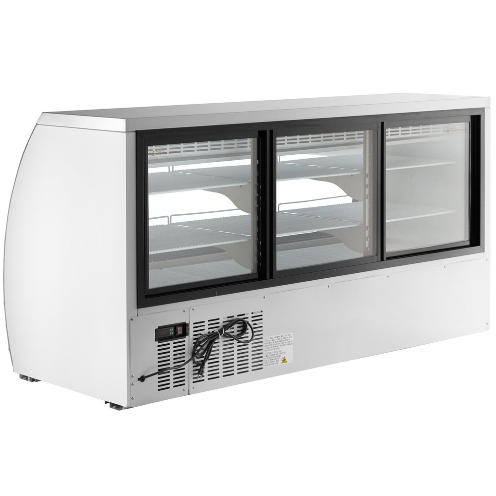 82" White Curved Glass Refrigerated Deli Case