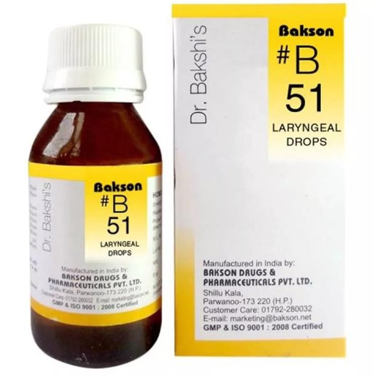 Bakson B51 Laryngeal Drops (30ml)