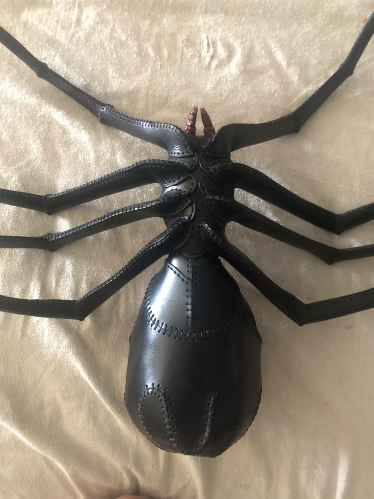 Leather Black Widow Spider, Handcrafted