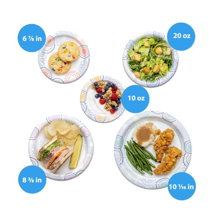 Great Value Disposable Paper Plates, Strong and Durable, 8.5", 100 Count
