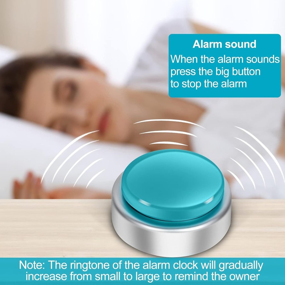 Large Talking Button Clock, Talking Alarm Clock with Volume Control, Telling ...
