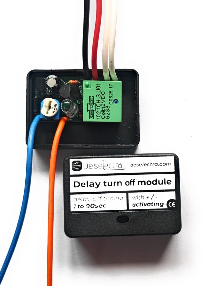 12V Delay OFF Timer Relay 1–90s 20A Positive & Negative Trigger Car