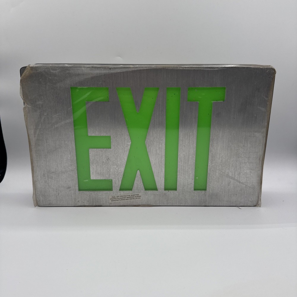 Emergency EXIT Light Fixture New Open Box Greed LED