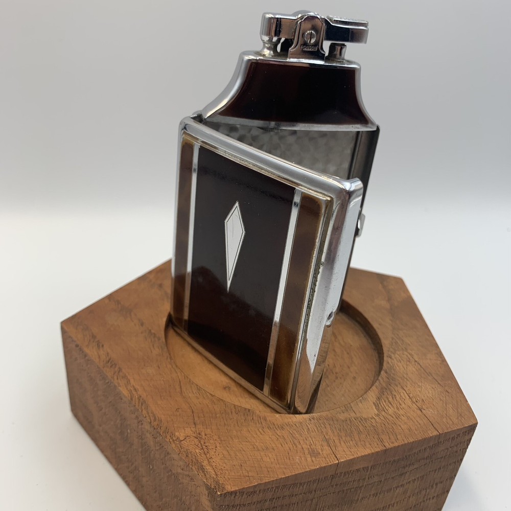 VINTAGE 1940's ART DECO RONSON MASTERCASE LIGHTER & CIGARETTE CASE