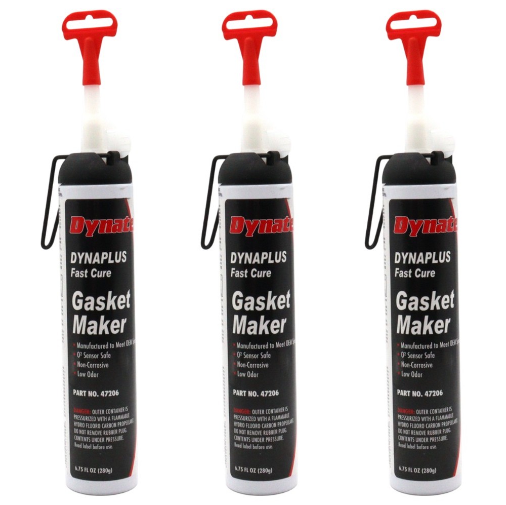 Dynatex DynaPlus Fast Cure Gasket Maker 6.75oz Sensor Safe & Low Odor (3-Pack)