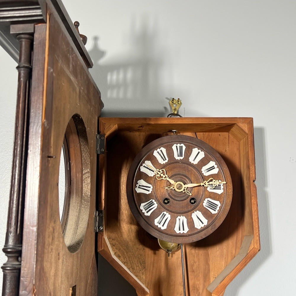 CARVED CLOCK / WEATHER STATION