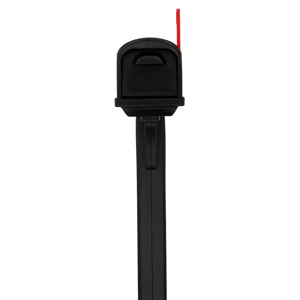 Classic Black, Medium, Plastic, All-In-One Mailbox and Post Combo