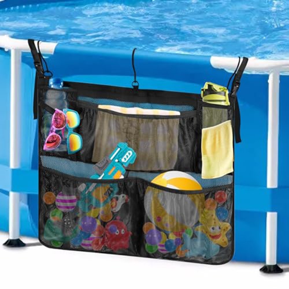 Functional Pool Storage Basket with Five Compartments for Various Items