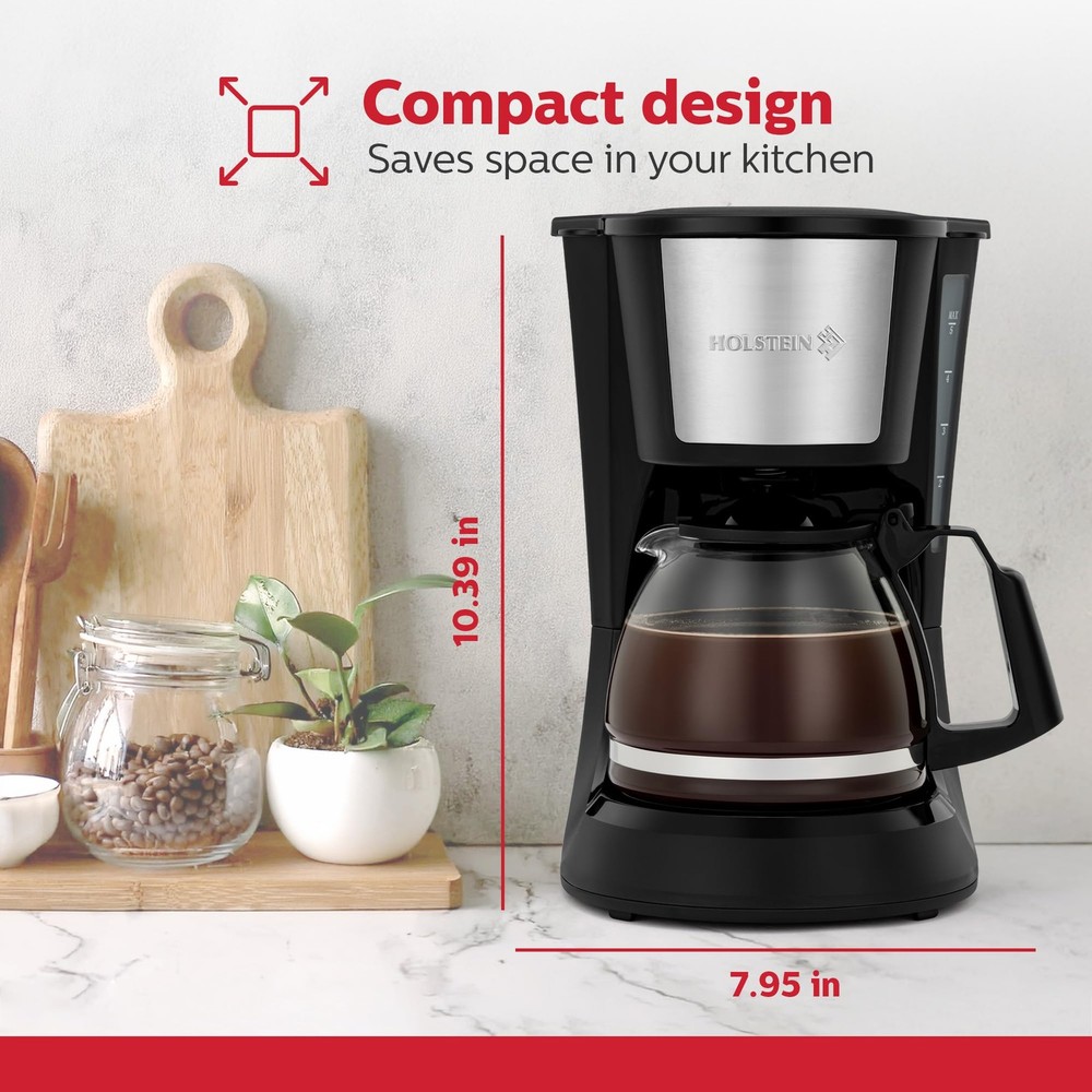 5 Cup Drip Coffee Maker – Compact and User-Friendly with Auto Pause & Serve, ...