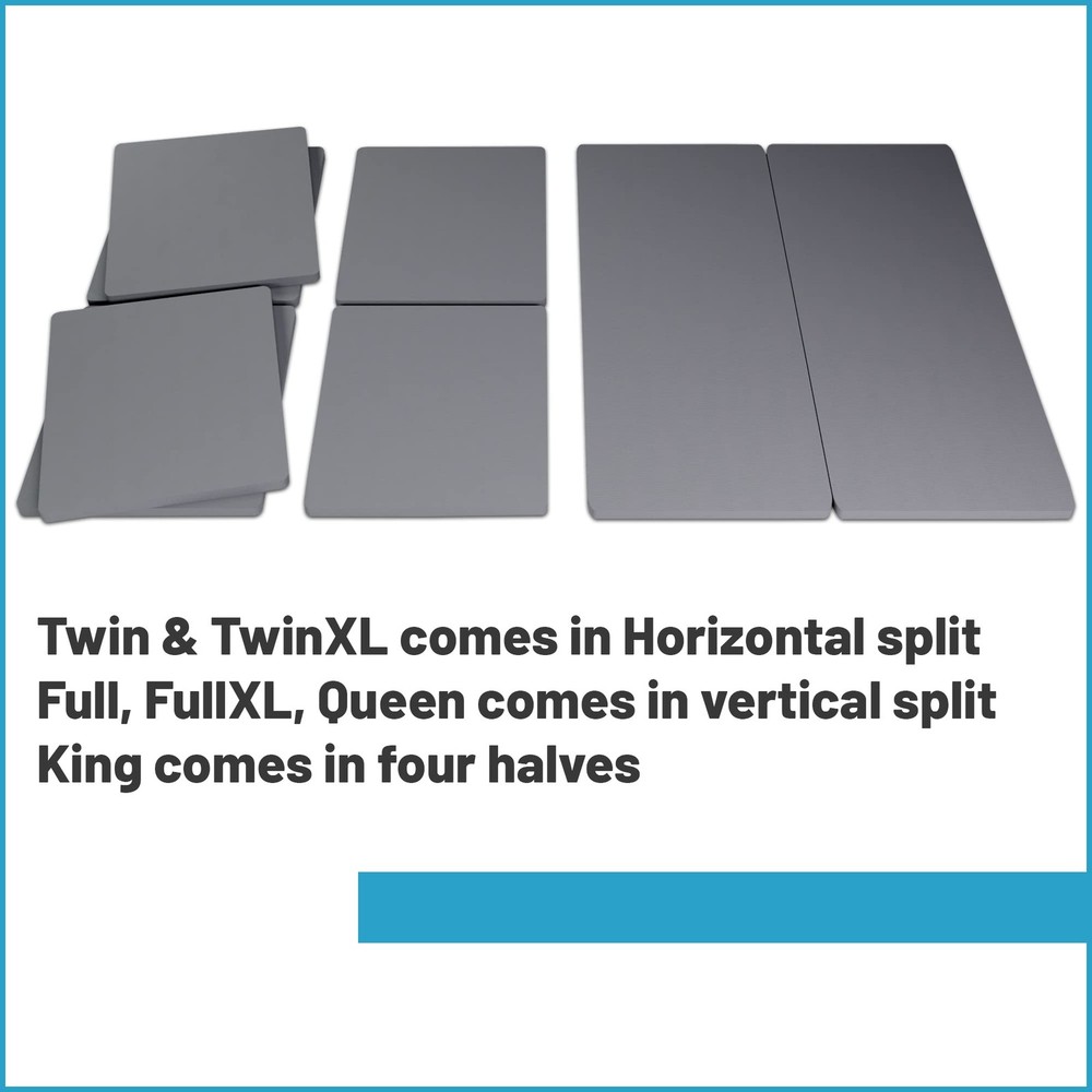 Zayton 1.5" Split Bunkie Board Mattress Bed Support Twin Grey