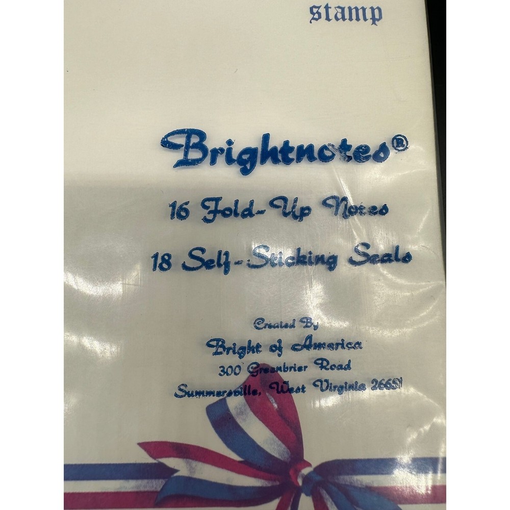 Vintage Cards Stationery Fold Up Notes Brightnotes USA Greeting Notepad Paper
