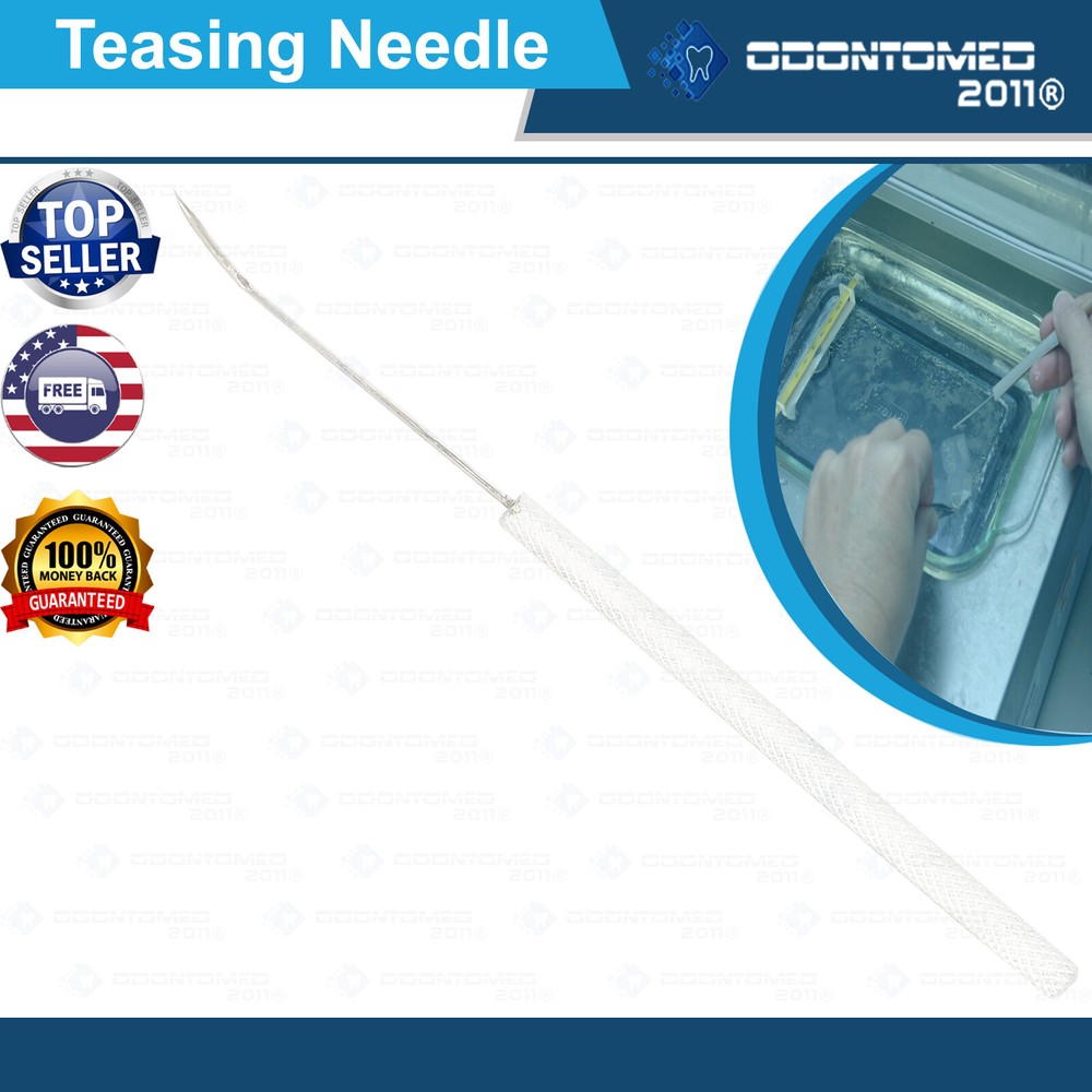 3 PIECES DISSECTING DISSECTION TEASING NEEDLE ANGLED SILVER HANDLE