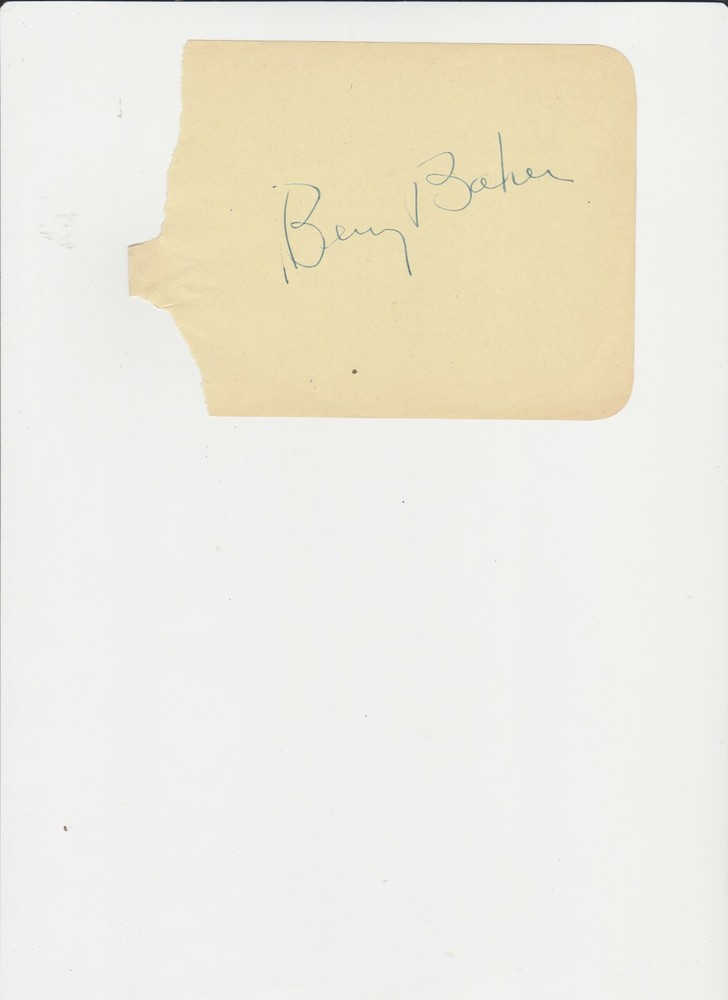 BERRY BAKER AUTOGRAPH ON OLD ALBUM PAGE