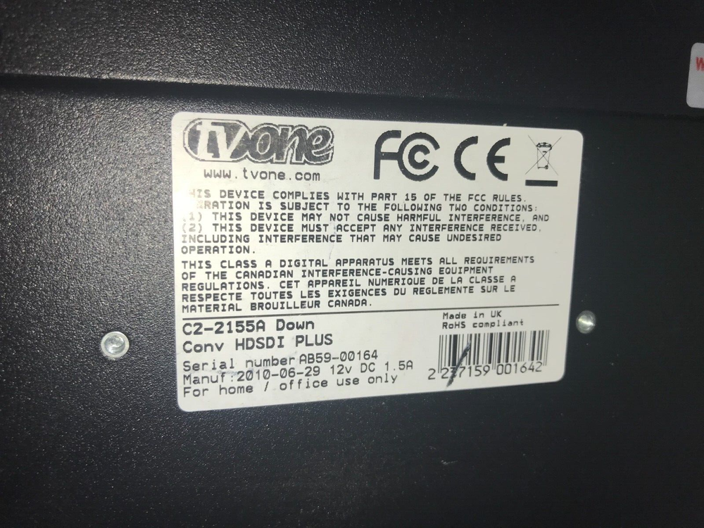 TV One C2-2155 Corio 2 Powered Down Converter Plus