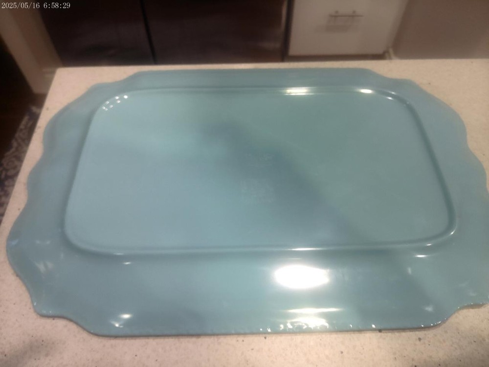 huge Il Mulino rectangular turquoise melamine platter near-perfect condition!