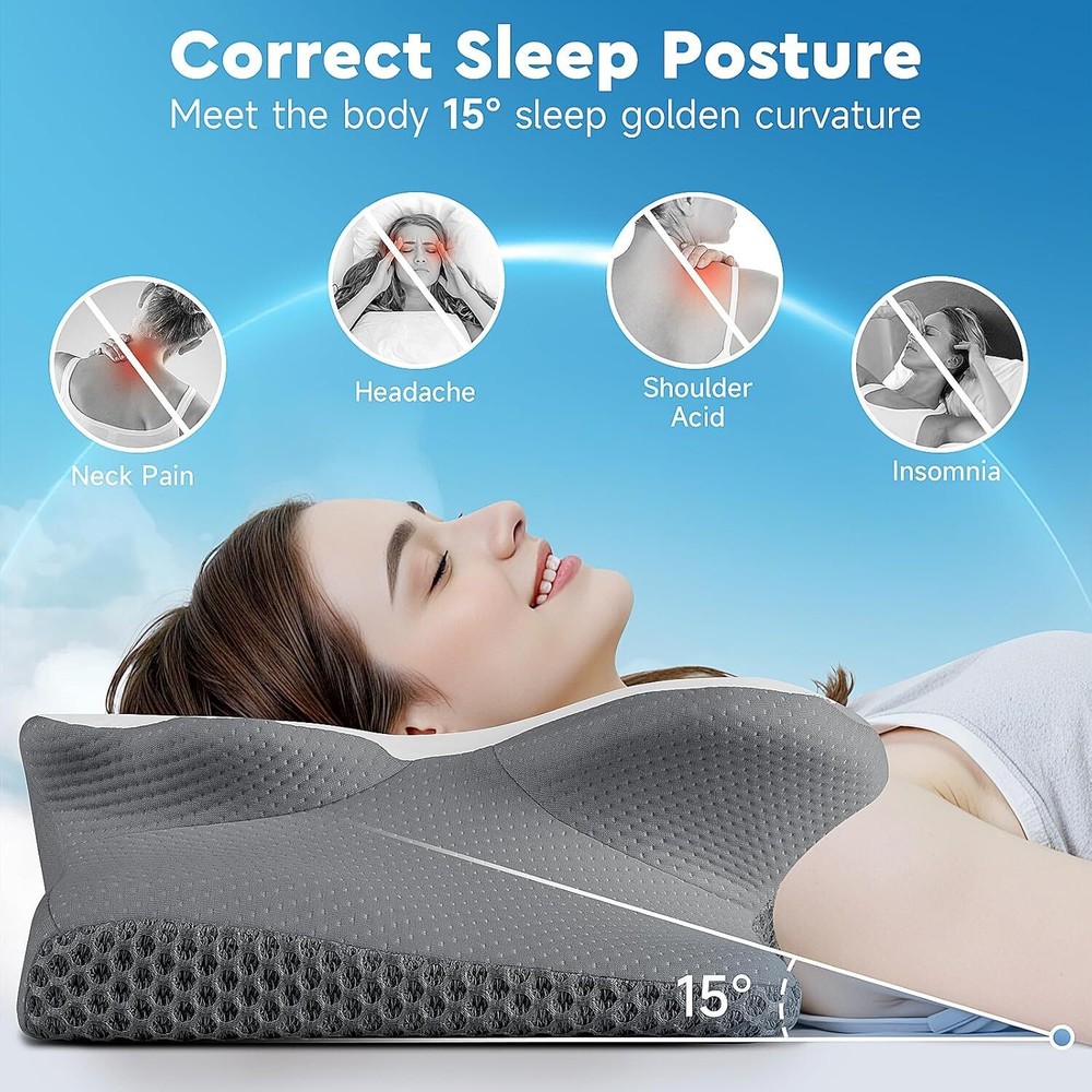Memory Foam Neck Support Pillow for Sleeping, Shoulder Pillow for Side Sleepers.
