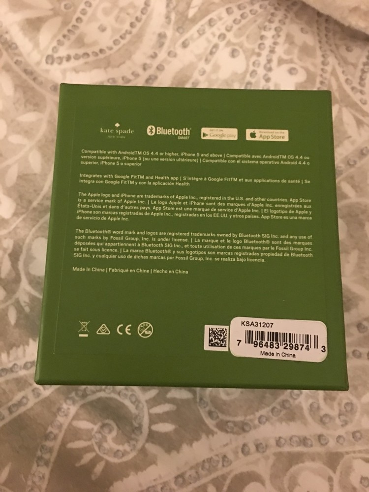Preowned Kate Spade Black and White Stripe Scallop Activity Tracker
