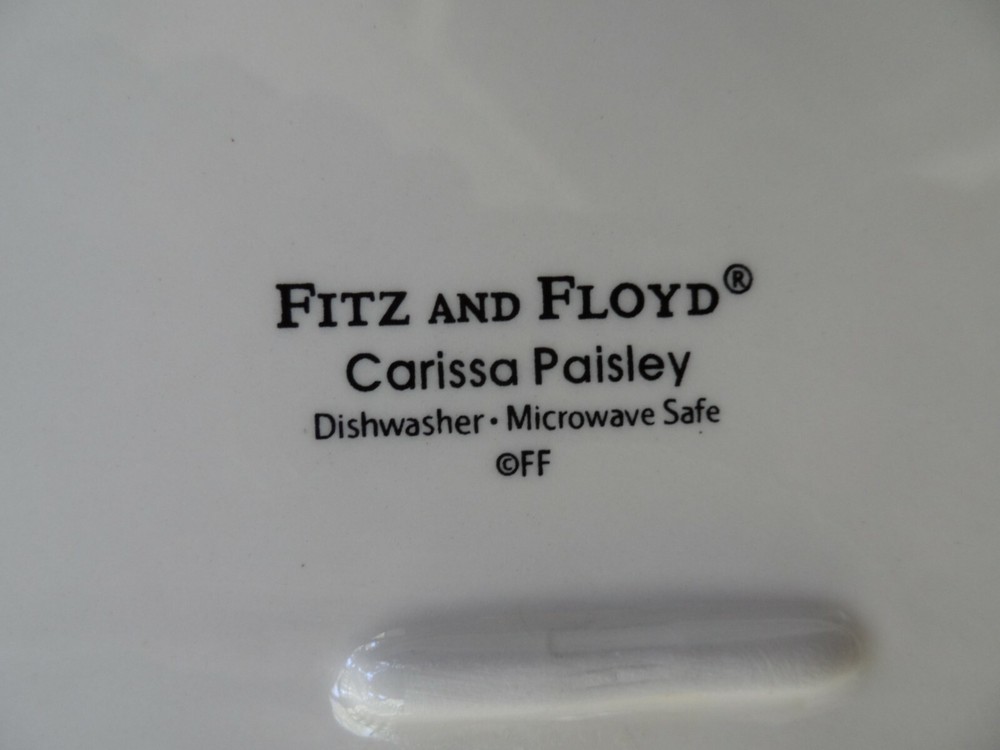 2 Fitz & Floyd Carissa Paisley 11" Dinner Plate Replacement EUC multiples