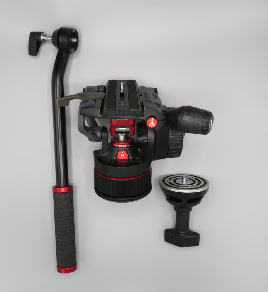 Manfrotto Nitrotech N8 Fluid Video Head MVHN8AH & 75mm Half Ball Short Handle