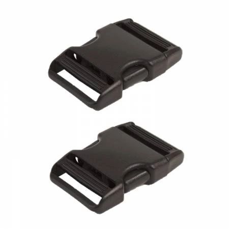Side-Release Buckle from byAnnie, 1" Black Plastic, 2pk, #HAR1SRBBTWO