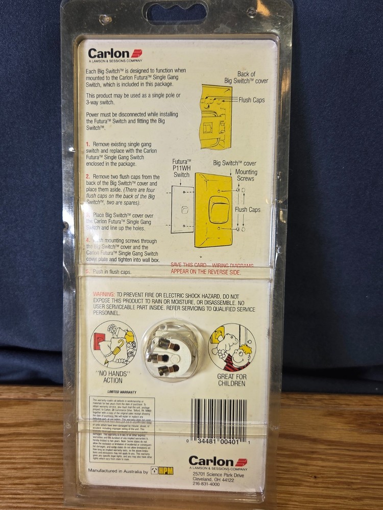 Carlon Wall Light Switch Large A Fun & Practical Oversized Switch White