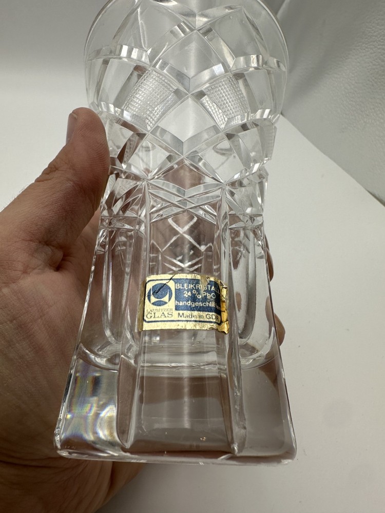 Vintage Lausitzer Glas Crystal Vase