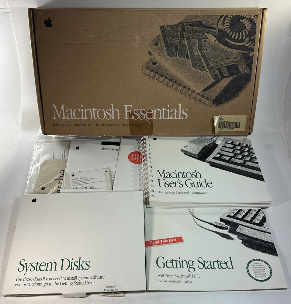 Macintosh LC II 2 Accessory Kit With Disks Documents Manuals Etc APPLE Box