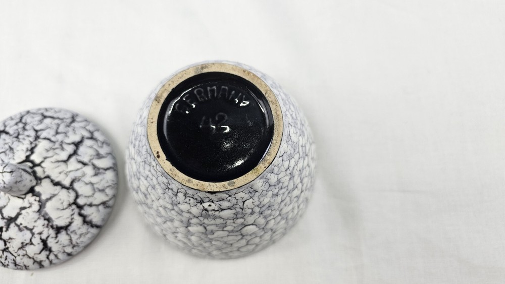 German Crackle Glaze Sugar Bowl