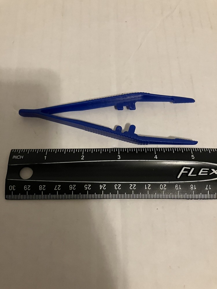 30 Pack Plastic 5 inch Tweezers Blue