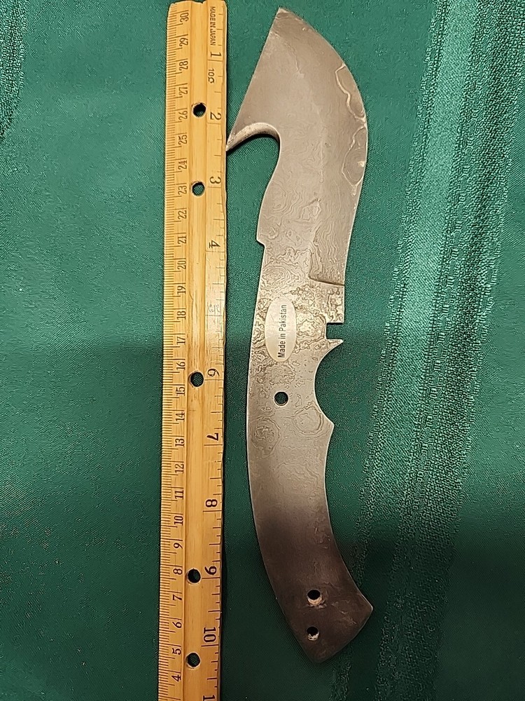 Damascus Steel Blank Blade Guthook