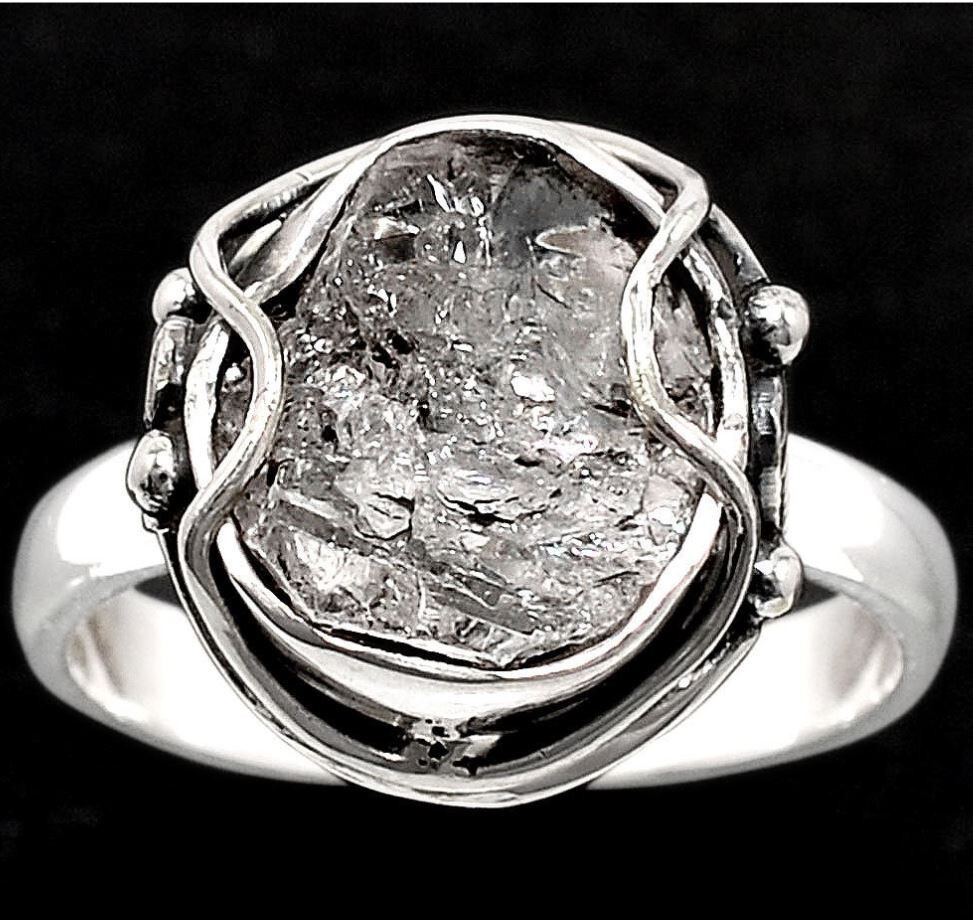 Herkimer Diamond Sterling Silver Ring sz.7.5