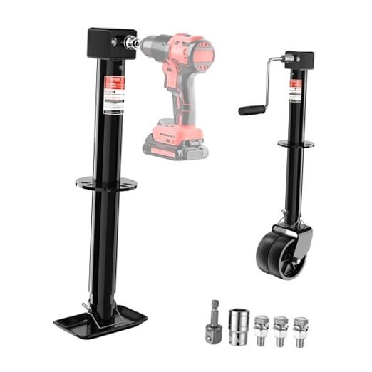 Upgraded 2-in-1 A-Frame Trailer Jack, Switch Between 5000lbs Foot Plate & 2000