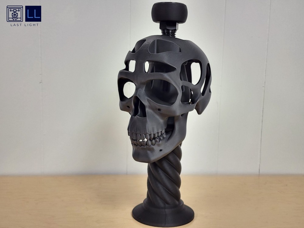 Helmet Pedestal Display with Skull - Unlit Version