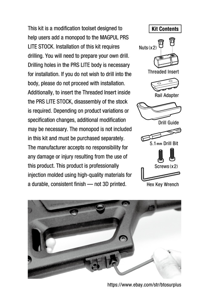 PRS LITE MONOPOD MOUNT KIT