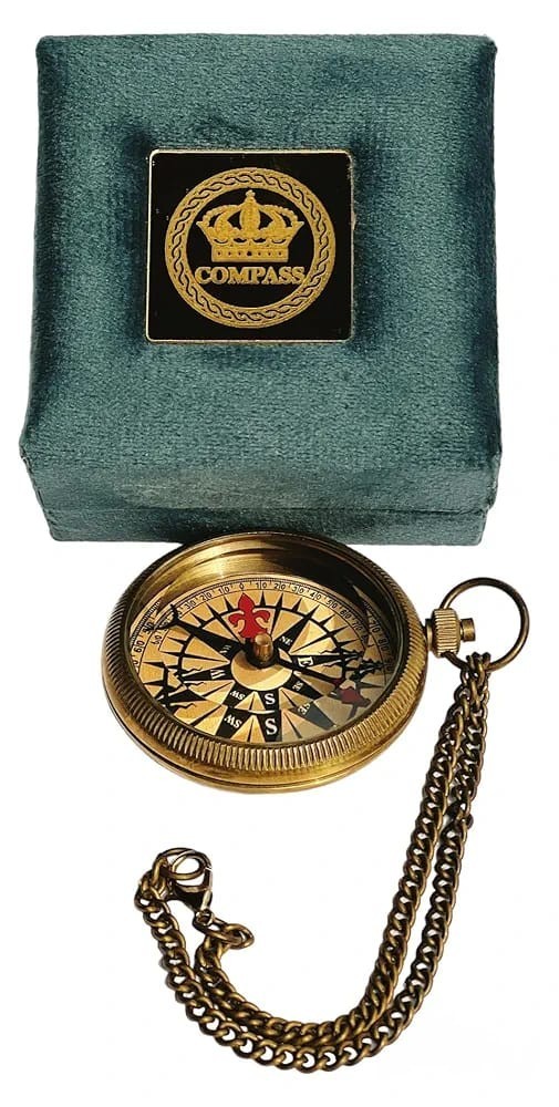 locket compass Brass Nautical Compass with Leather case, Handmade Compass, Gift
