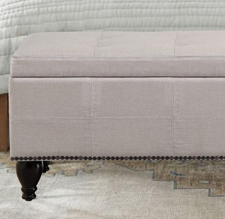 Rosevera Berta Upholstered Tufted Top Nailhead Rectangular Bench