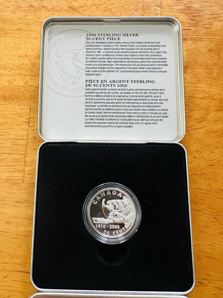 Canada Silver Coin Proof 2000 Characters Techniques Bowling In Box
