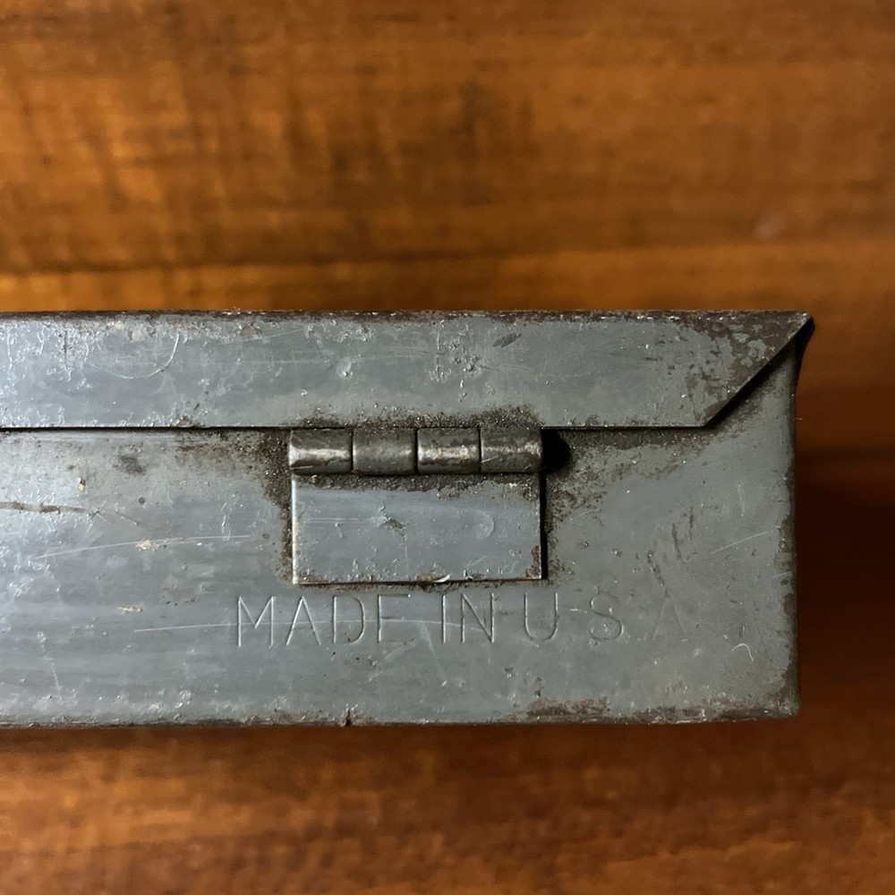 Vintage 1920s 1930s Embossed Snap-On Metal Tool Box With Partial Decal