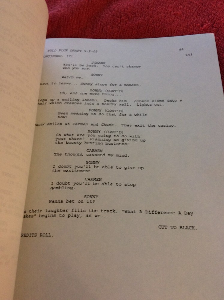 ORIGINAL SCRIPT DEEP ATTACK BET YOUR LIFE SEAN CARRIGAN BILLY ZANE