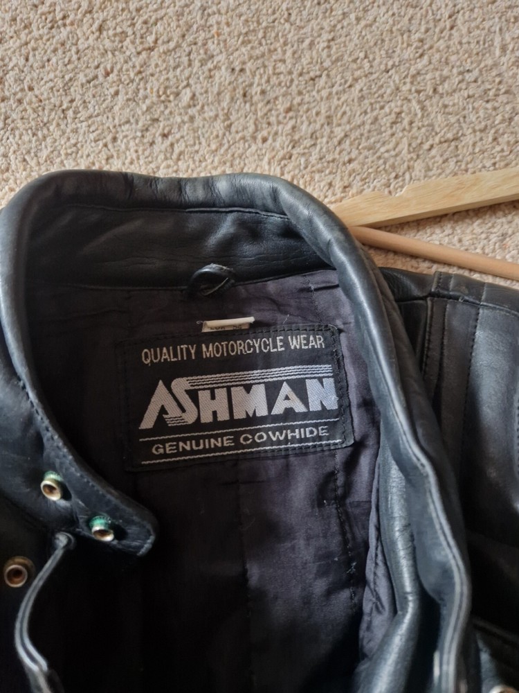Ashman Quality Cow Hide Leather Motorcycle Jacket UK44 EU54 Medium