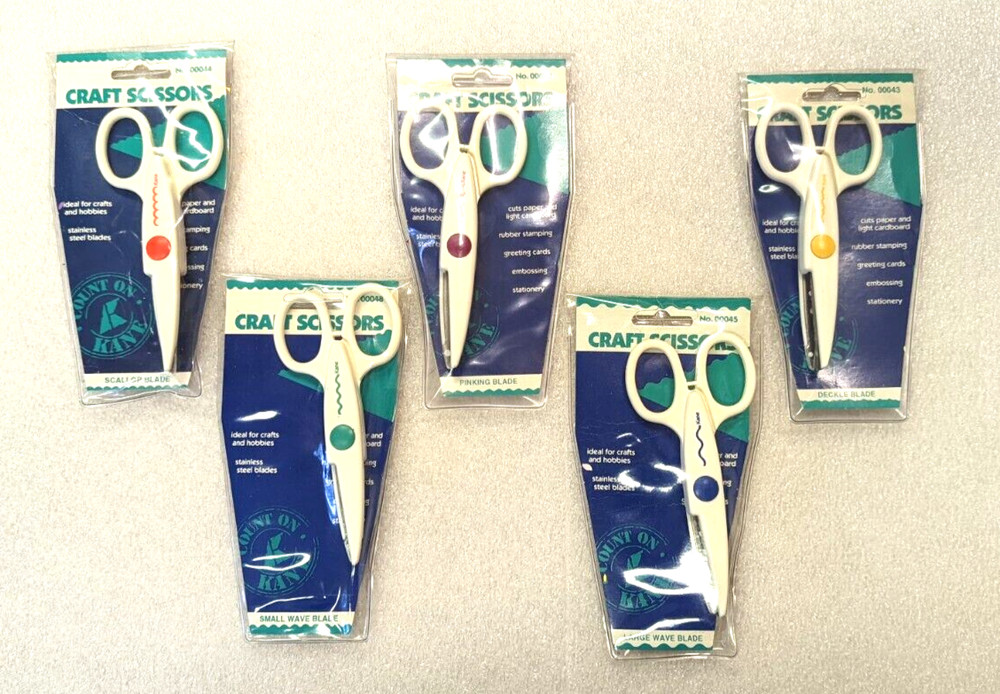 5 Kane Kraft Edgers Assorted Pattern Craft Scissors, Crafting Pattern Edging
