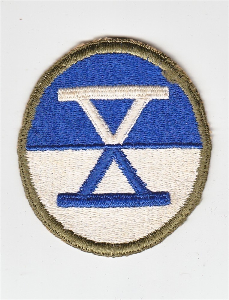 Army Patch: X Corps - cut edge, WWII era