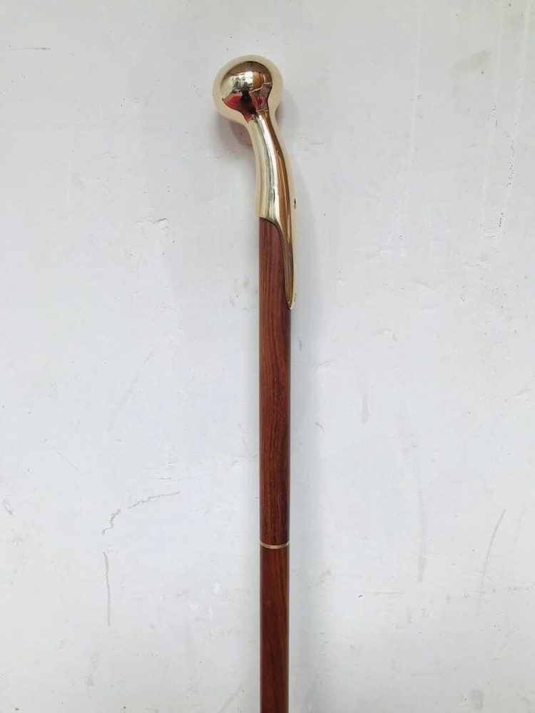NEW SOLID VINTAGE DESIGNER ANTIQUE SOLID BRASS HANDLE WOODEN WALKING STICK CANE